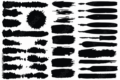 Wallpaper Mural paint brush grunge elements vector illustration Torontodigital.ca