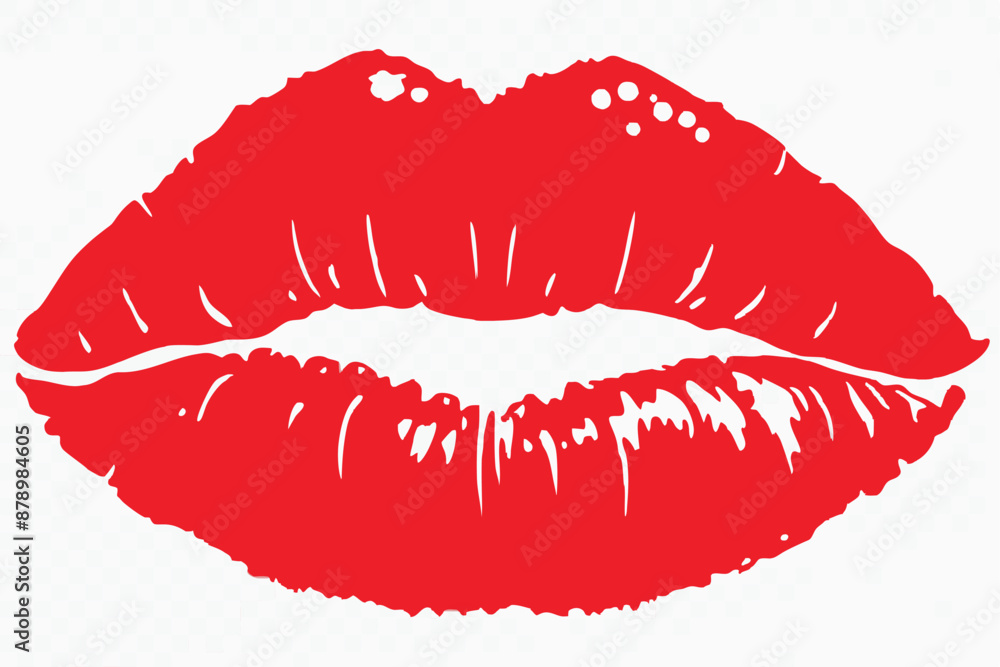 red lip print vector illustration isolated on white background red lip print vector illustration isolated on white background