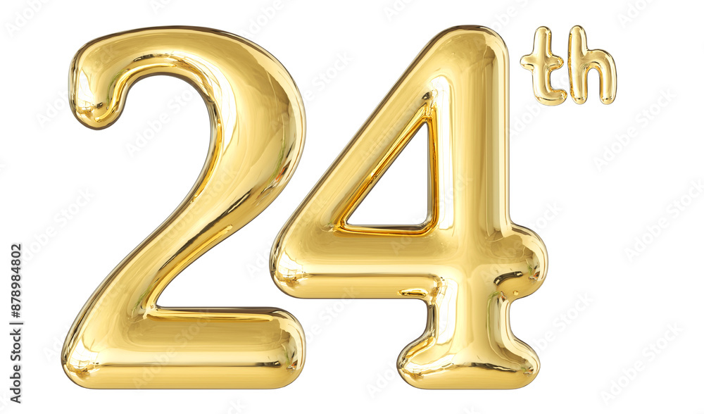 24th Anniversary Gold Number 3D 24th Anniversary Gold Number 3D