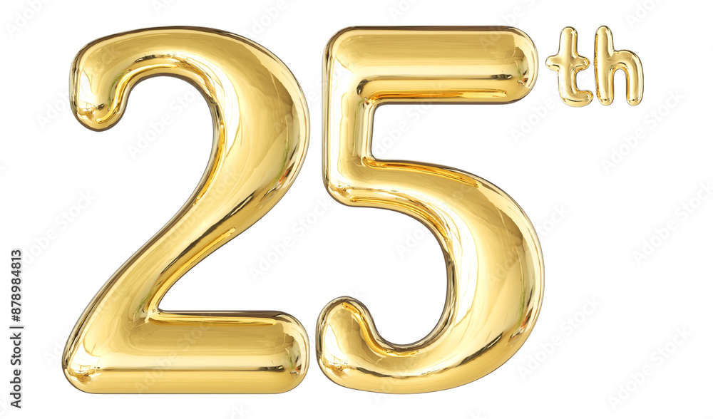 25th Anniversary Gold Number 3D 25th Anniversary Gold Number 3D