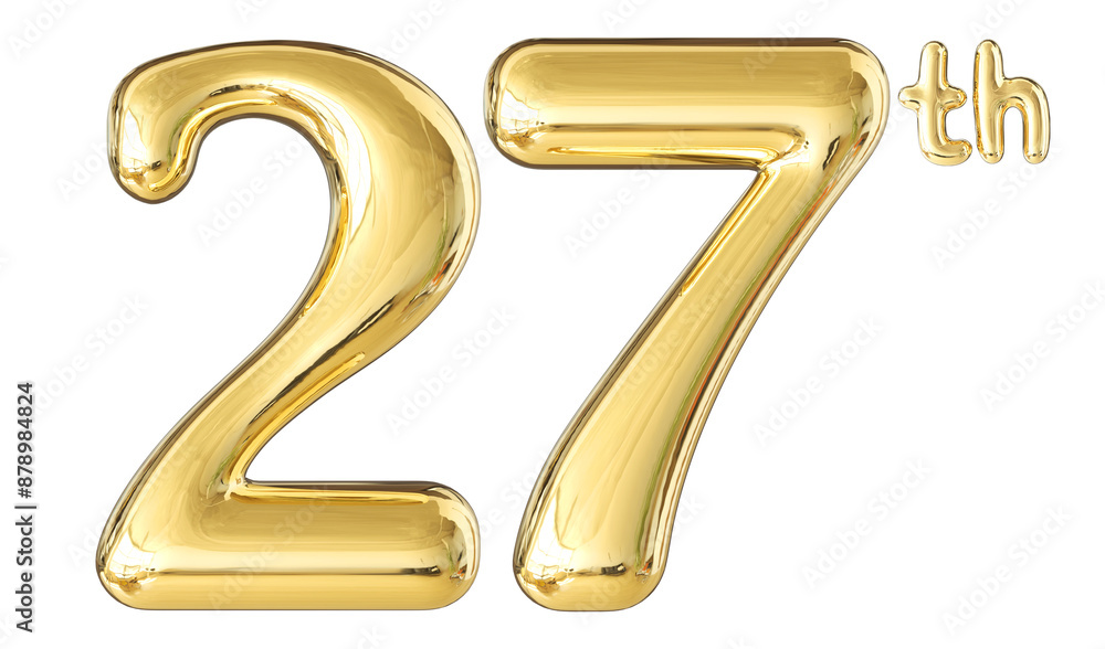 27th Anniversary Gold Number 3D 27th Anniversary Gold Number 3D