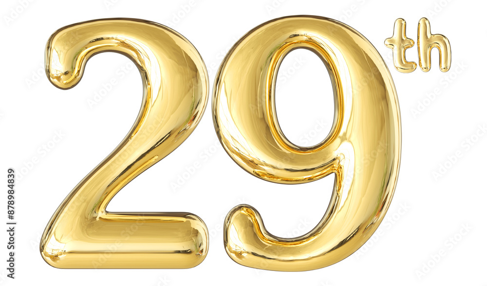 29th Anniversary Gold Number 3D 29th Anniversary Gold Number 3D