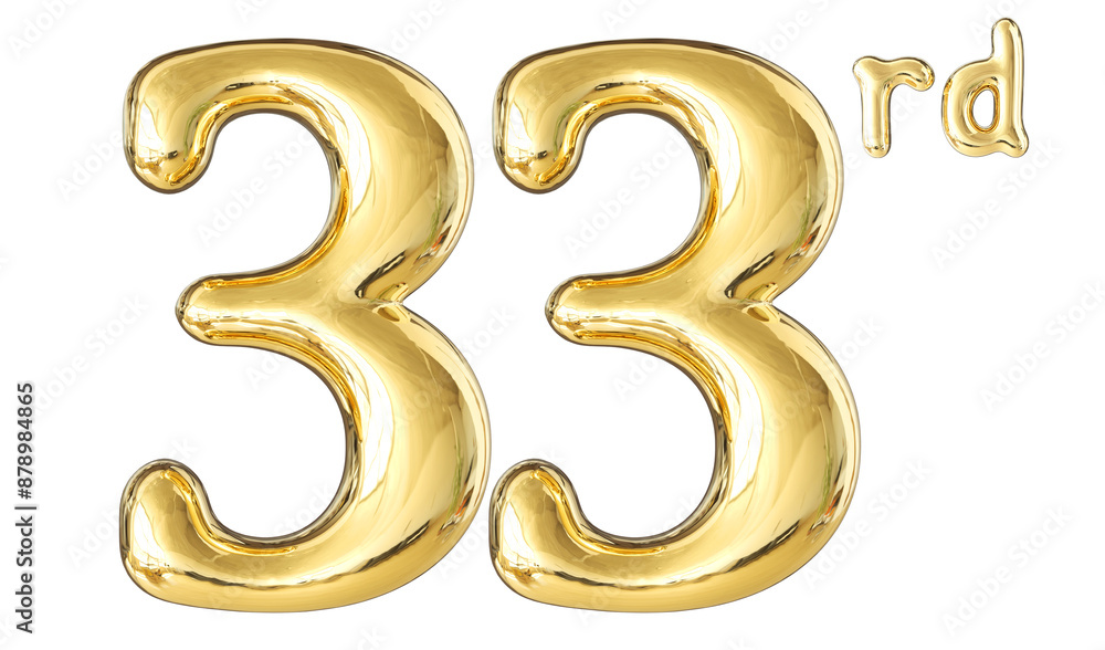 33rd Anniversary Gold Number 3D 33rd Anniversary Gold Number 3D