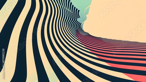 Retro Vintage Abstract Background with Geometric Shape and Speed Motion Perspective Line photo