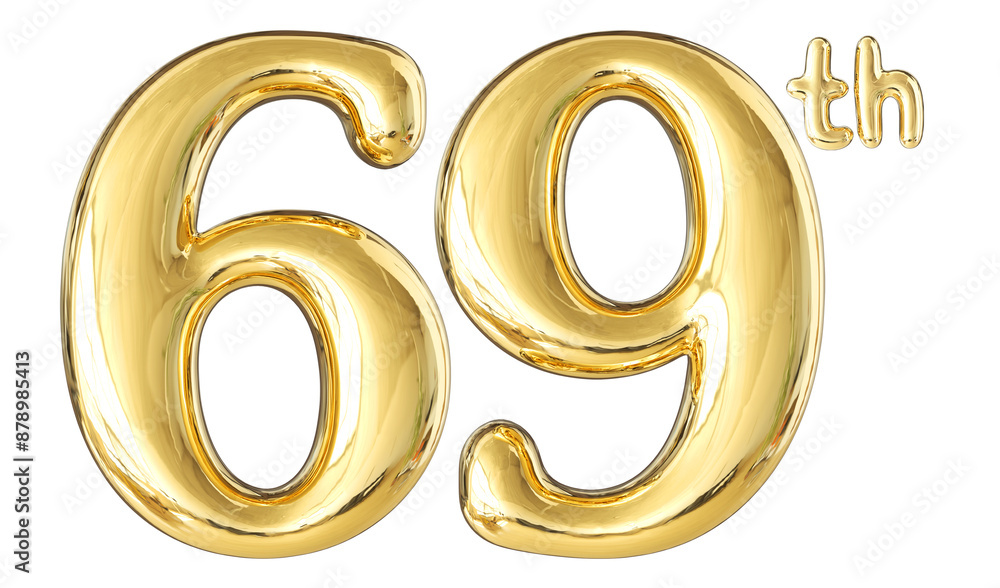 69th Anniversary Gold Number 3D 69th Anniversary Gold Number 3D