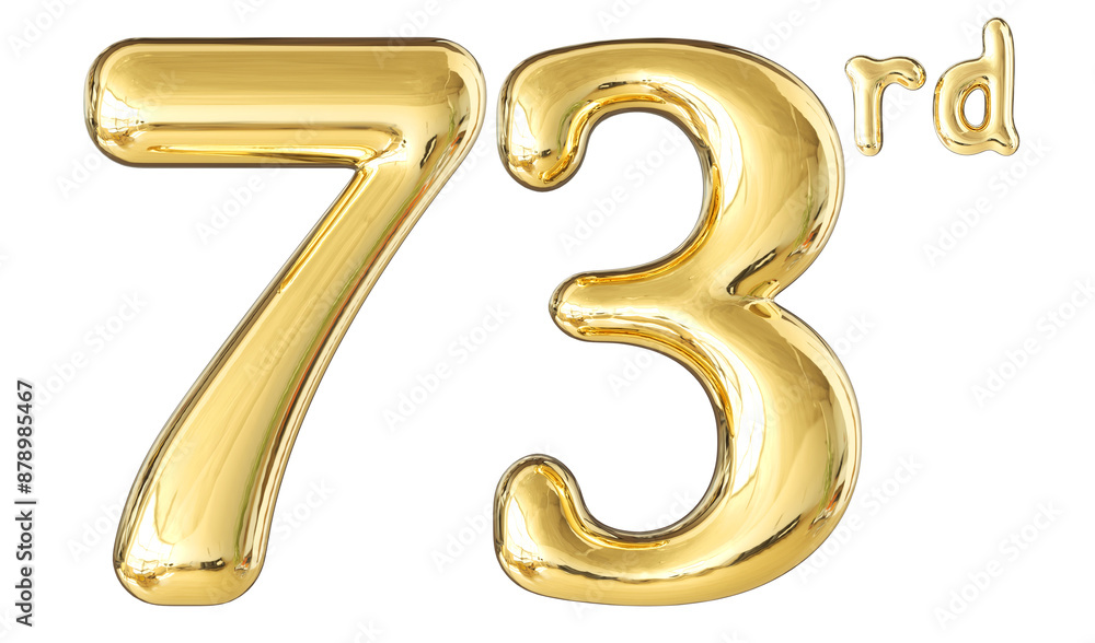 73rd Anniversary Gold Number 3D 73rd Anniversary Gold Number 3D