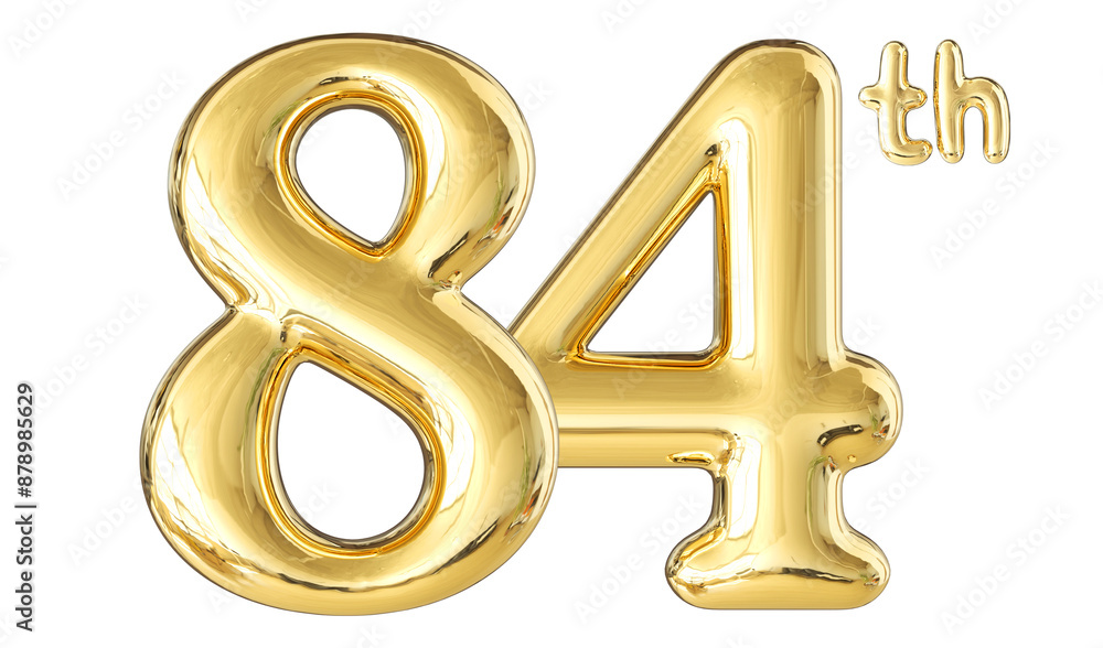 84th Anniversary Gold Number 3D 84th Anniversary Gold Number 3D