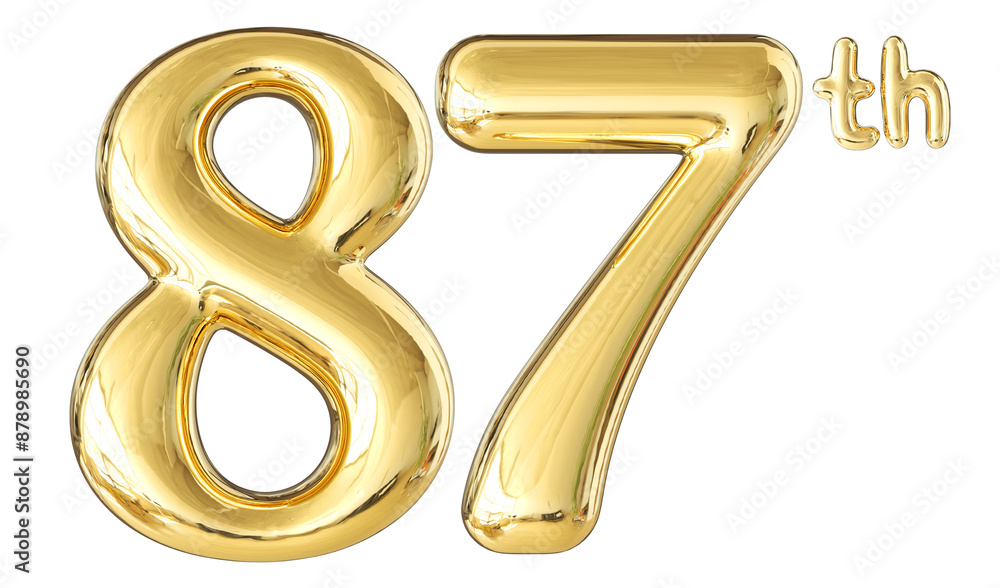 87th Anniversary Gold Number 3D 87th Anniversary Gold Number 3D