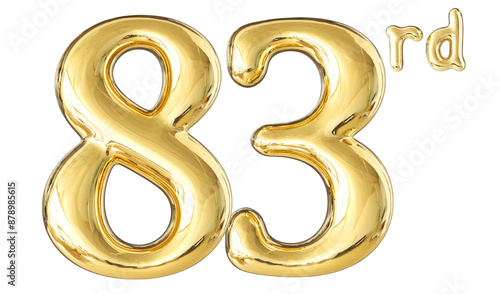 83rd Anniversary Gold Number 3D photo