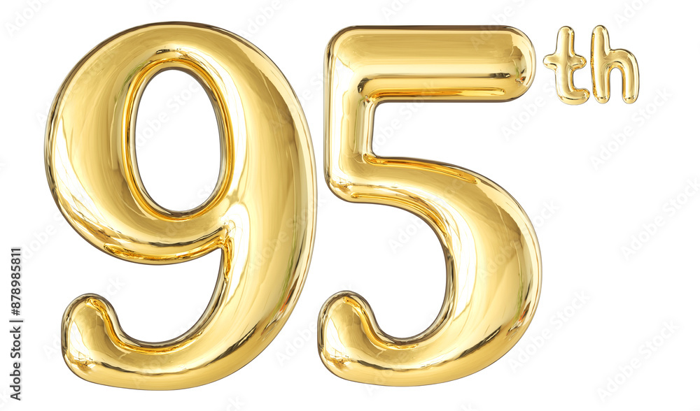 95th Anniversary Gold Number 3D