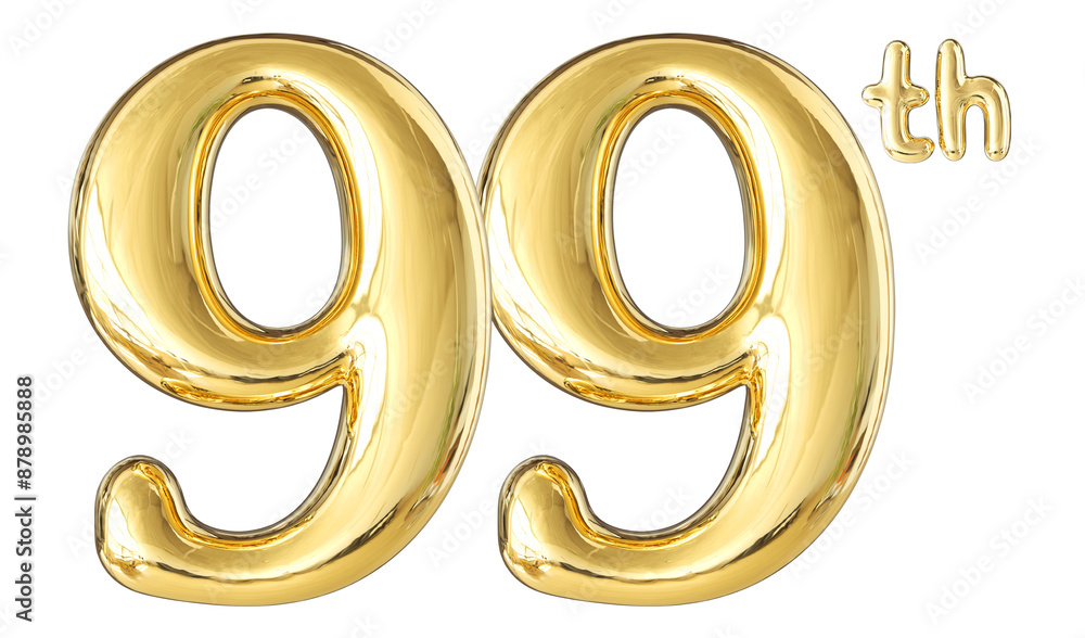 99th Anniversary Gold Number 3D 99th Anniversary Gold Number 3D
