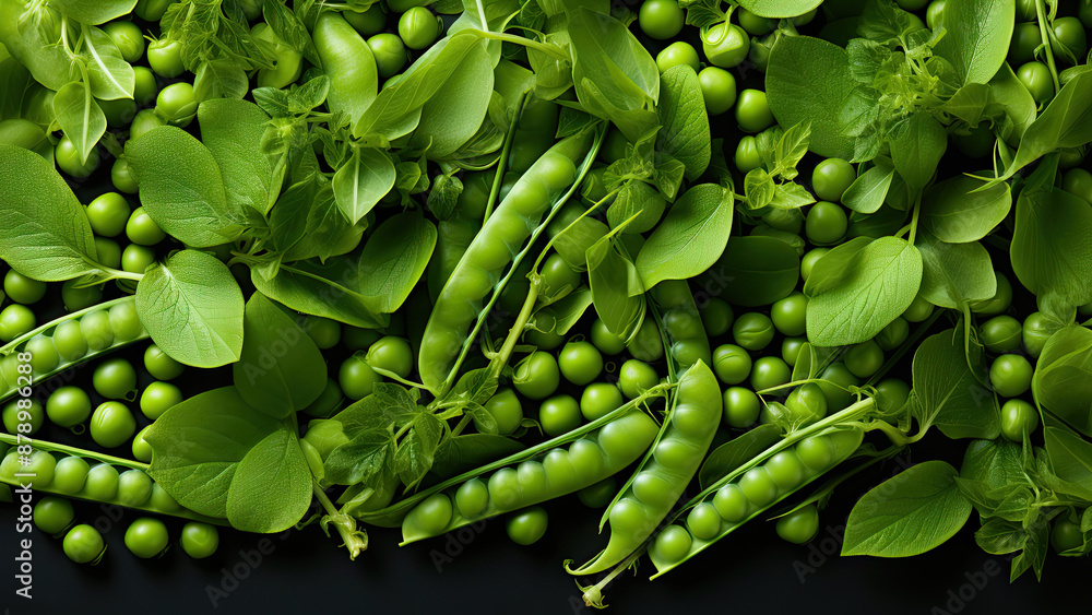 Peas with empty background. Created with generative AI Peas with empty background. Created with generative AI