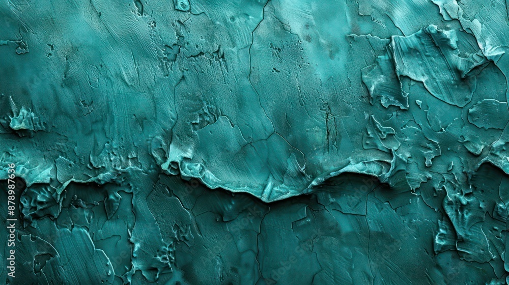 Abstract Background, a close-up of a textured surface in deep turquoise, showcasing a combination of smooth and rough areas with intricate details Abstract Background, a close-up of a textured surface in deep turquoise, showcasing a combination of smooth and rough areas with intricate details