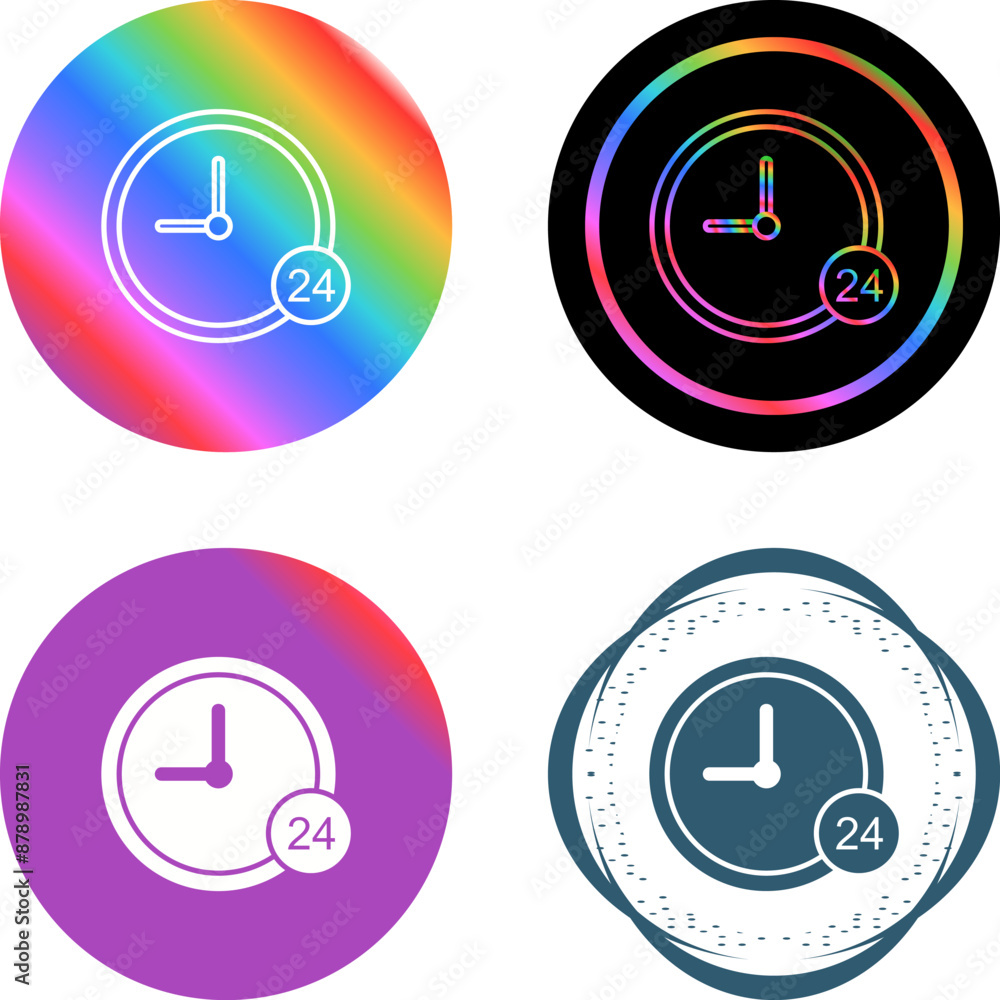 24 Hour Service Vector Icon 24 Hour Service Vector Icon