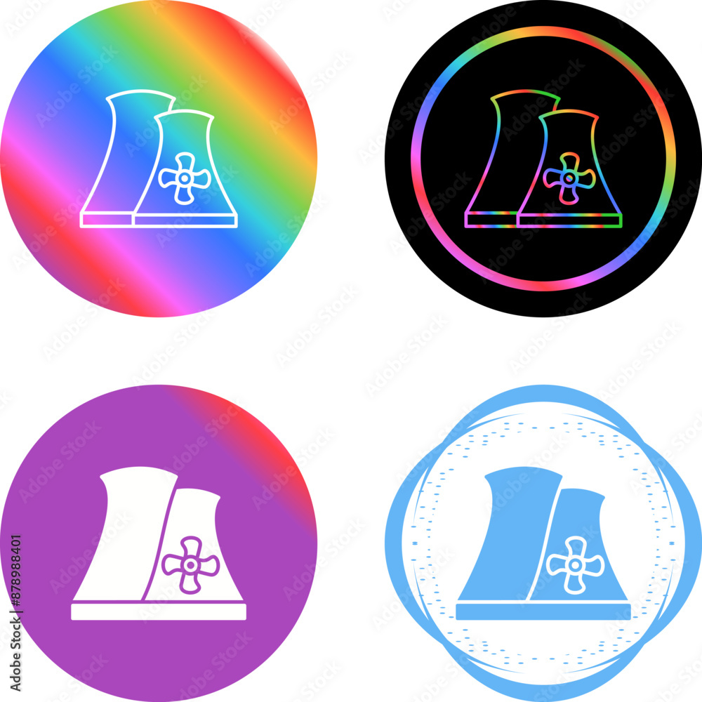 Nuclear Plant Vector Icon Nuclear Plant Vector Icon
