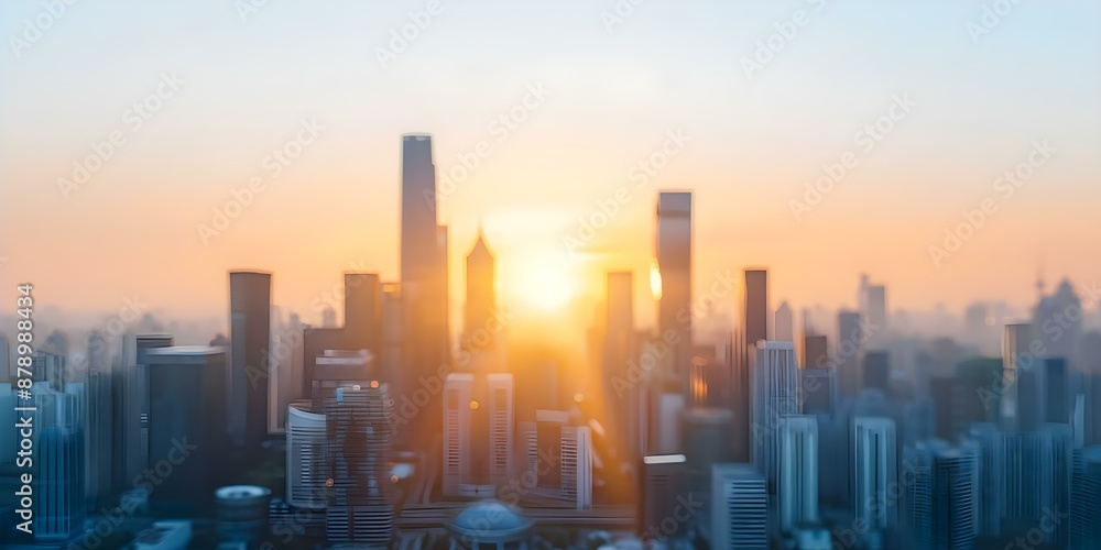 Fototapeta premium Innovative Architecture and Contemporary Color Effects A Modern City Skyline. Concept Architecture Photography, Urban Landscape, City Skylines, Modern Design, Colorful Structures