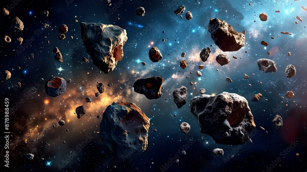 Fototapeta premium Asteroids in Space