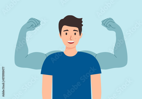 Man power, self confidence, high self esteem concept vector illustration. photo