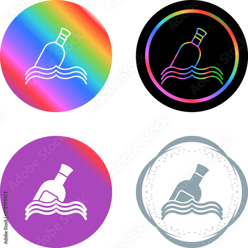 Bottle in Water Vector Icon