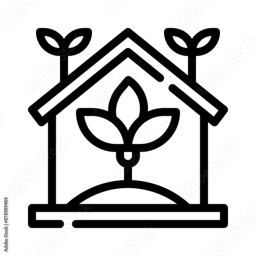 greenhouse line icon