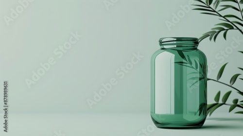 Wallpaper Mural Sophisticated eco-friendly jar design, made from recycled materials, with organic product inside, stylish branding, and green packaging focus Torontodigital.ca