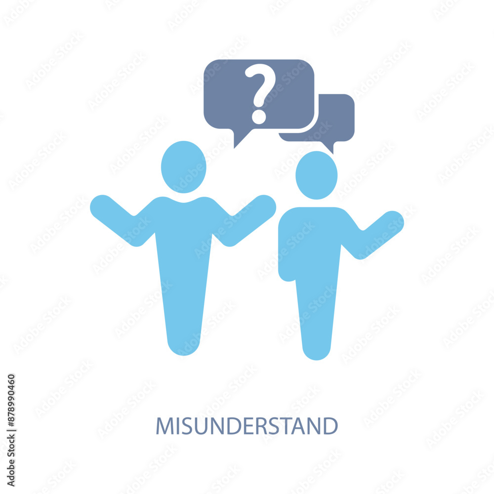 misunderstand concept line icon. Simple element illustration. misunderstand concept outline symbol design. misunderstand concept line icon. Simple element illustration. misunderstand concept outline symbol design.