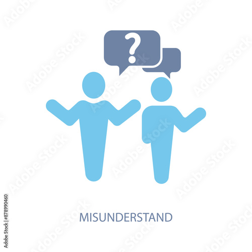 misunderstand concept line icon. Simple element illustration. misunderstand concept outline symbol design.