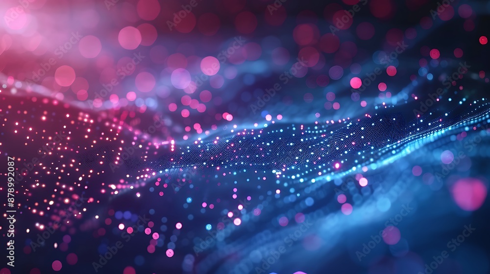 Realistic style technology particle background. Generative Ai Realistic style technology particle background. Generative Ai