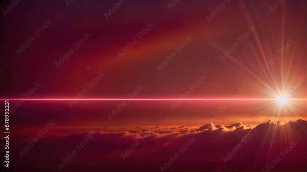 Generative AI, Stunning Sunset with Radiant Beams of Light Over a Sea of Clouds Creating a Captivating and Serene Atmospheric Landscape Generative AI, Stunning Sunset with Radiant Beams of Light Over a Sea of Clouds Creating a Captivating and Serene Atmospheric Landscape