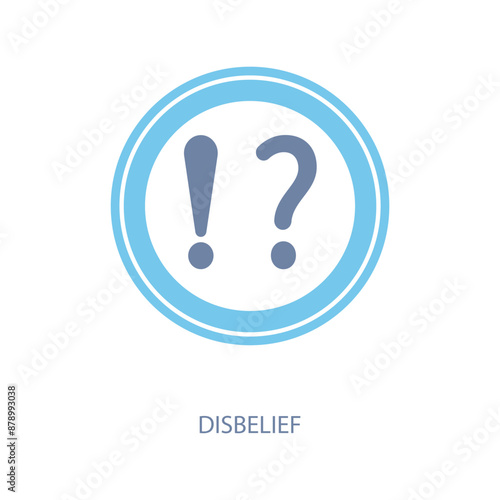 disbelief concept line icon. Simple element illustration. disbelief concept outline symbol design.