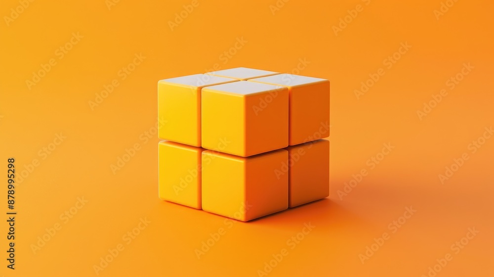 Obraz premium Symbol of cognitive and emotional intelligence shift on cube with orange backdrop