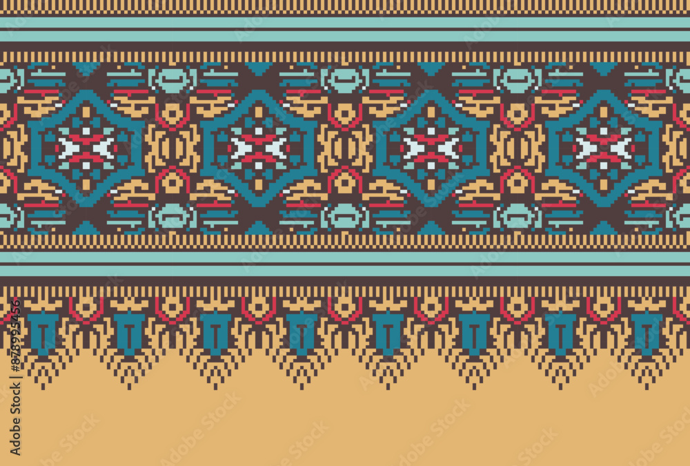 Pixel Tribal striped seamless pattern. Aztec geometric black-white background. Can be used in fabric design for clothes, accessories, decorative paper, wrapping, Pixel Tribal striped seamless pattern. Aztec geometric black-white background. Can be used in fabric design for clothes, accessories, decorative paper, wrapping,