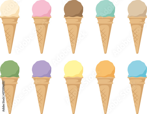 コーンアイスセット シングルフレーバー ice cream cone