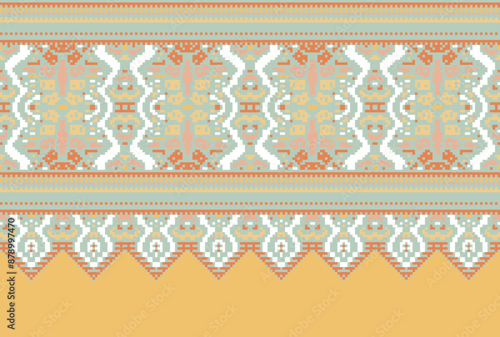 Pixel Tribal striped seamless pattern. Aztec geometric black-white background. Can be used in fabric design for clothes, accessories, decorative paper, wrapping, Pixel Tribal striped seamless pattern. Aztec geometric black-white background. Can be used in fabric design for clothes, accessories, decorative paper, wrapping,