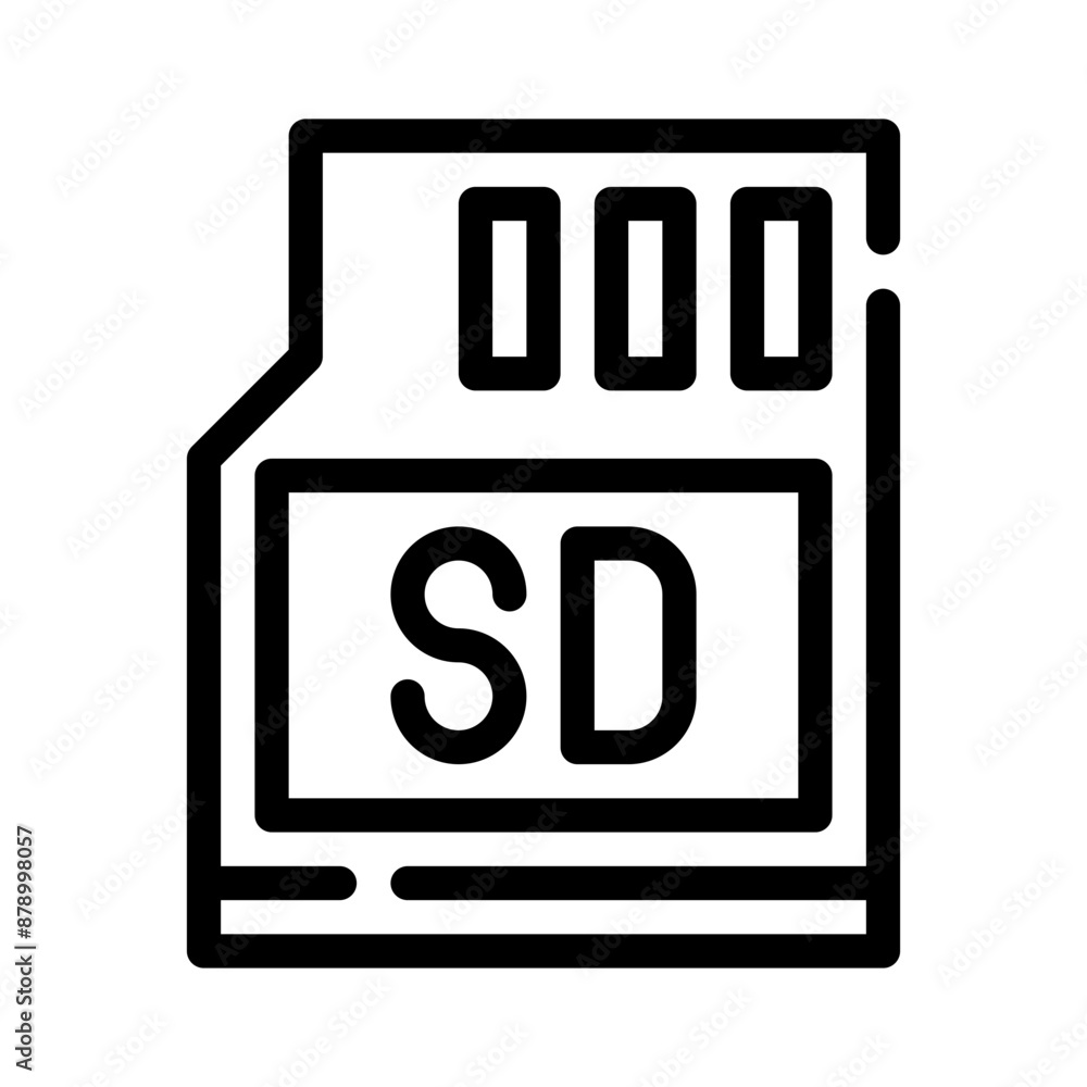 memory card line icon memory card line icon