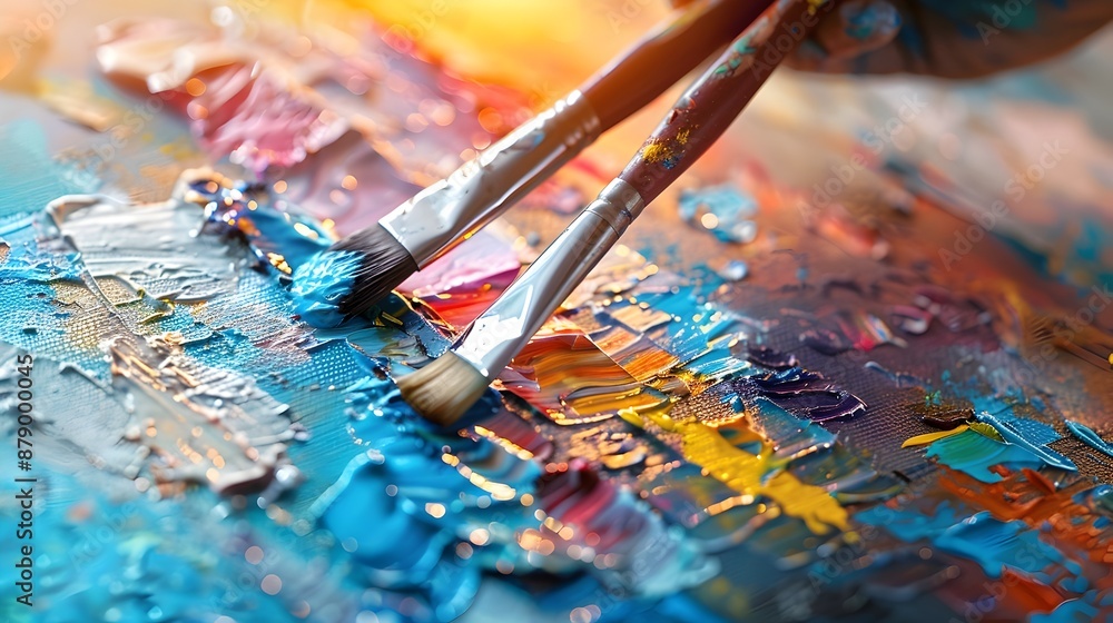 Vibrant Expression with Palette Knife on Textured Canvas Vibrant Expression with Palette Knife on Textured Canvas