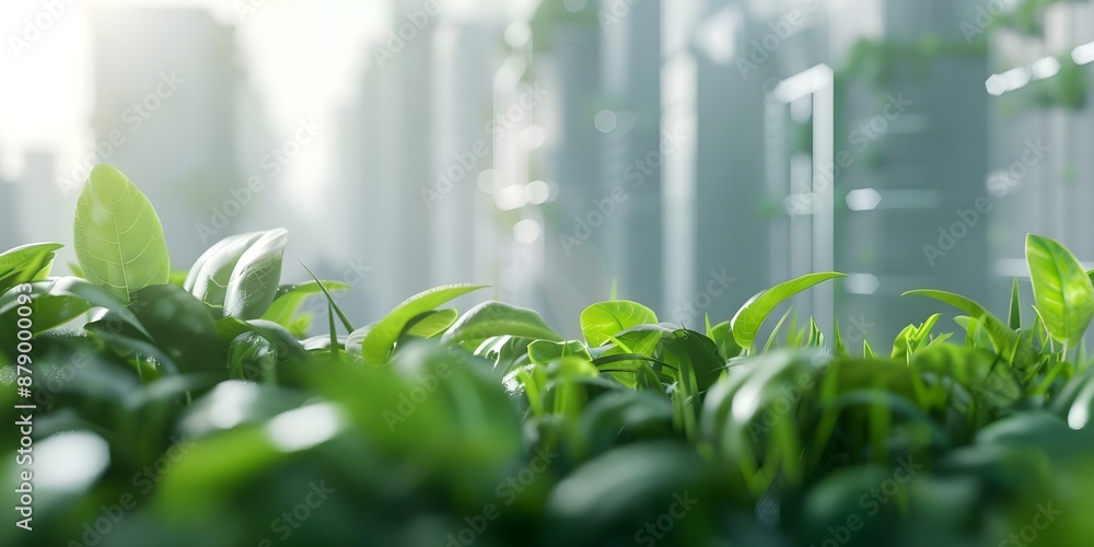 Picture of Sustainable Highrise Buildings in a Futuristic Green Ecological ...
