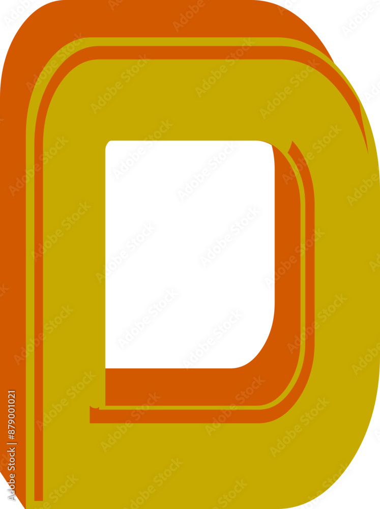Obraz premium Rounded font, alphabet letter D