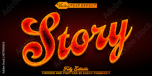 Orange Story Vector Editable Text Effect Template