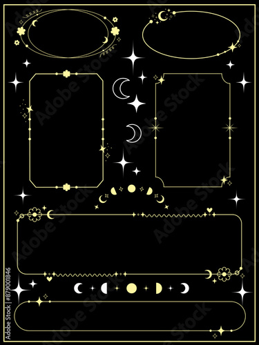 Set of Celestial Frame Border Aesthetic Minimalist