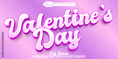 Pink Cute Valentine's day Vector Editable Text Effect Template