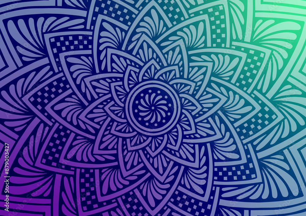 Flower blue mandala cool chill geometric background Flower blue mandala cool chill geometric background