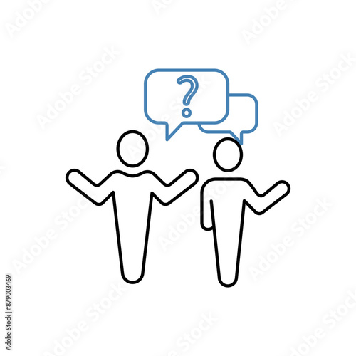 misunderstand concept line icon. Simple element illustration. misunderstand concept outline symbol design.