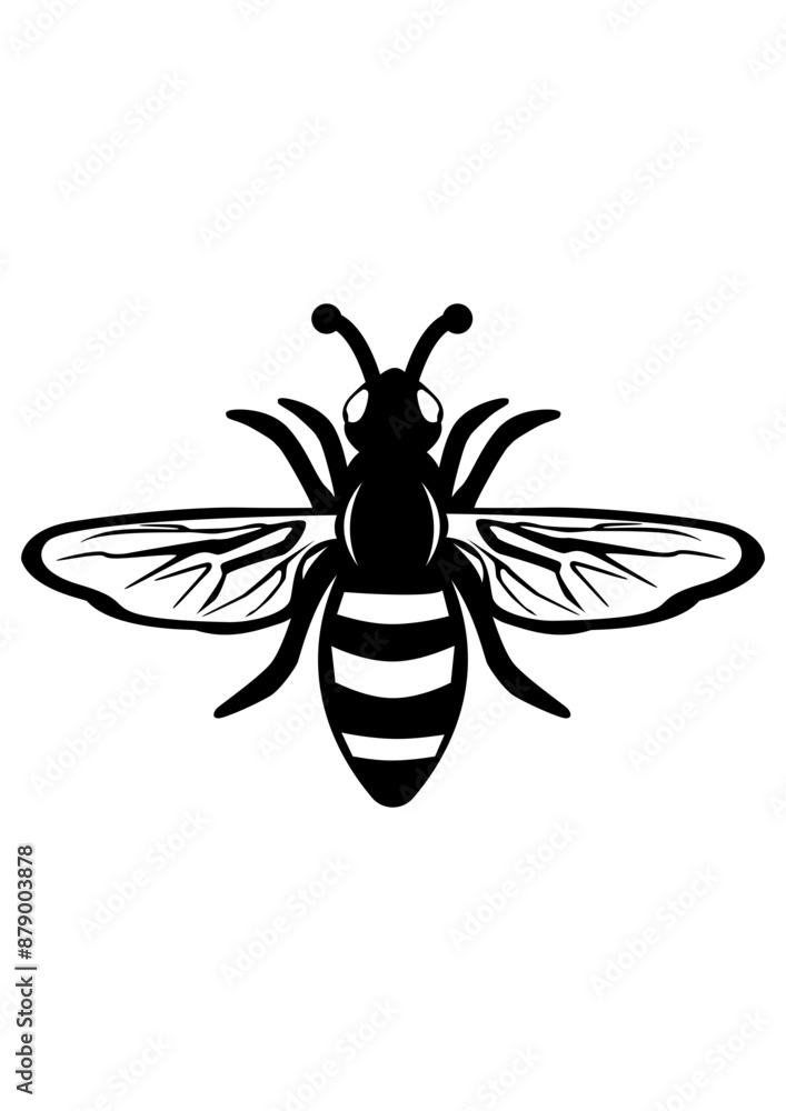 Fototapeta premium Bee | Bee Farm | Sting Bee | Honey Making Insect | Sweet Nectar | Flying Insect | Bee Hives | Nectar | Original Illustration | Vector and Clipart | Cutfile and Stencil