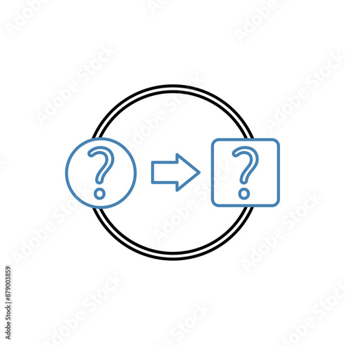 unresolved concept line icon. Simple element illustration. question concept outline symbol design.