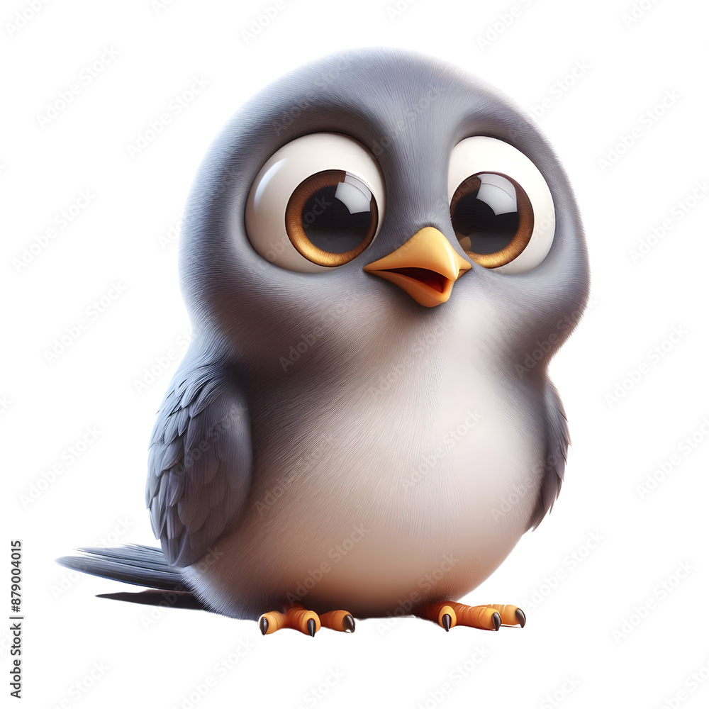 Obraz premium a funny looking bird, 3d rendering, isolated on transparent background