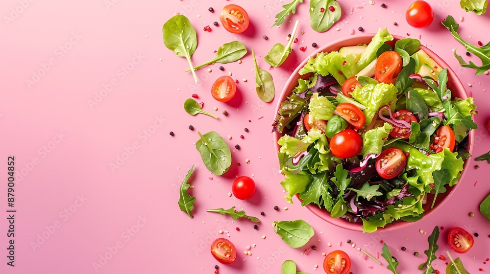 Frame of delicious salads Plates with assorted salads Frame of delicious salads Plates with assorted salads