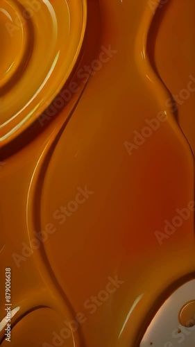 liquid flowing orange paint background