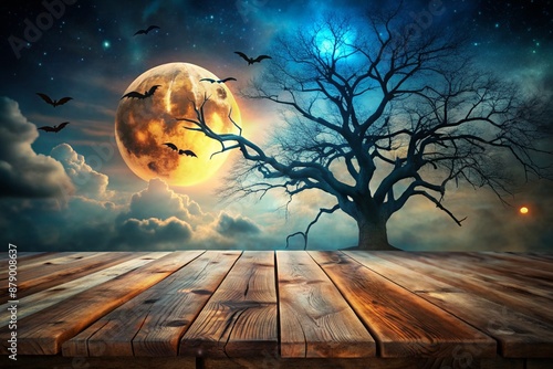 halloween background with moon
