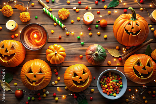halloween background with pumpkins